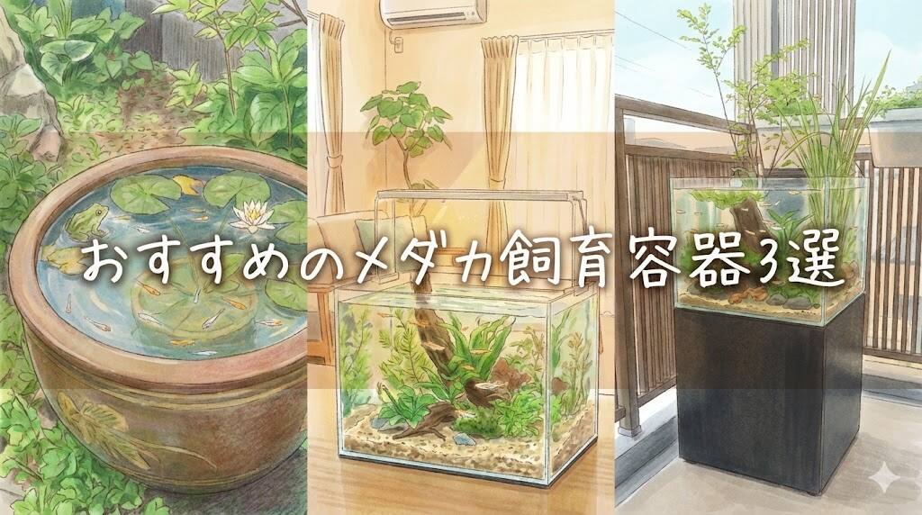 屋外メダカ飼育の「目的別」おすすめ容器3選