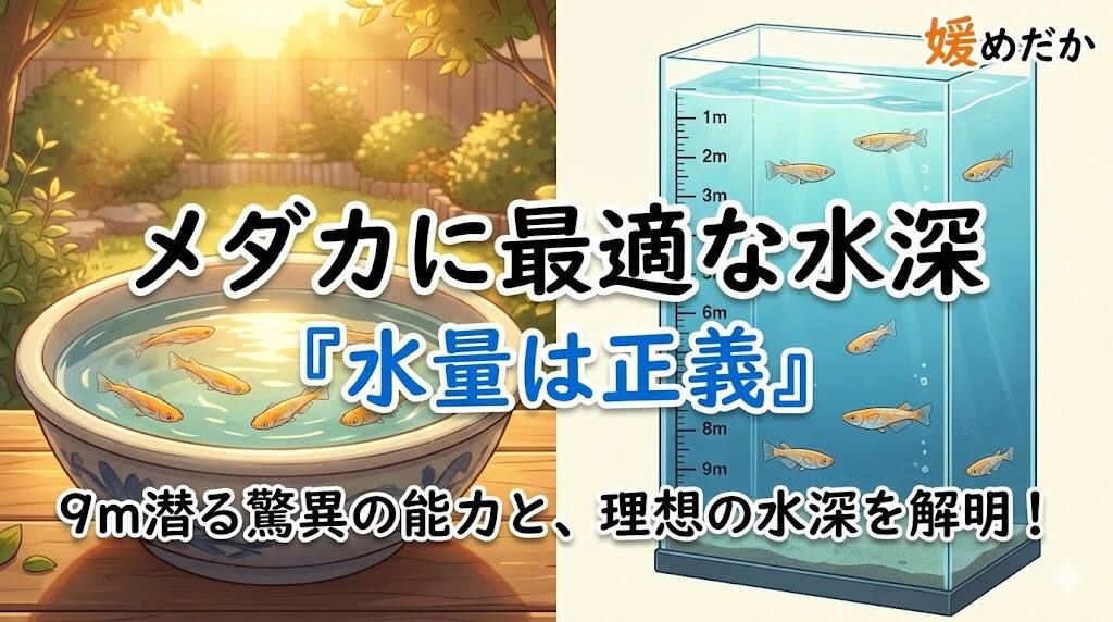 メダカの水深は何センチがベスト？実は9m潜る驚きの能力と「水量は正義」の理由