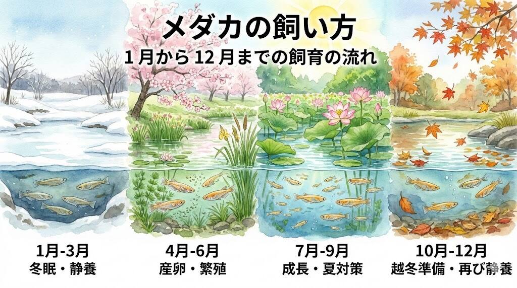 メダカの飼い方 1月から12月までの飼育の流れ