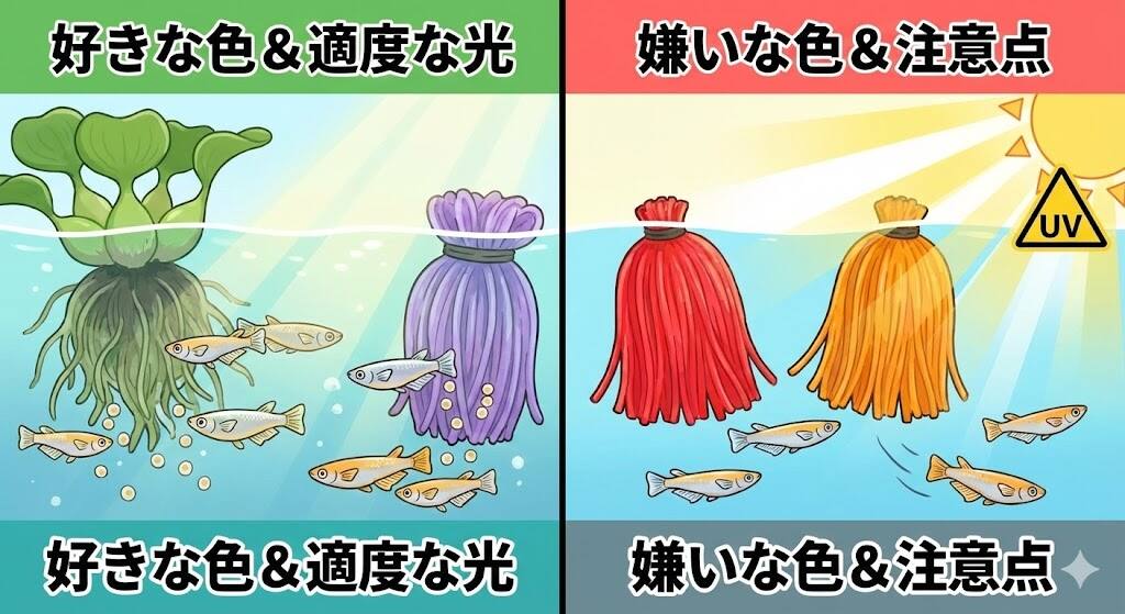 好きな色と紫外線を意識した卵管理