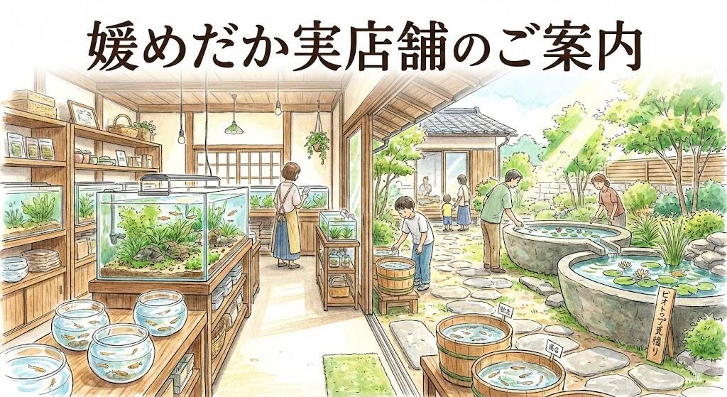 愛媛県松山市のメダカと水草のお店「媛めだか」の場所・営業日・アクセスについて