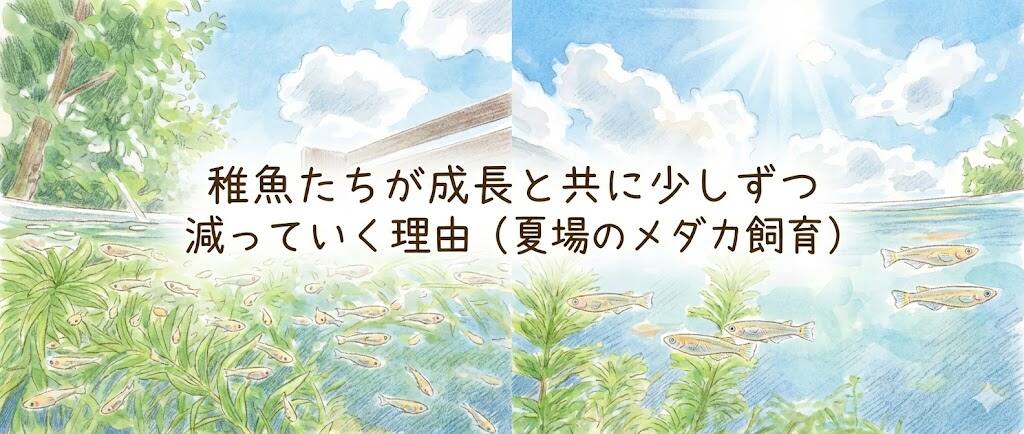 稚魚たちが成長と共に少しずつ減っていく理由（夏場のメダカ飼育）