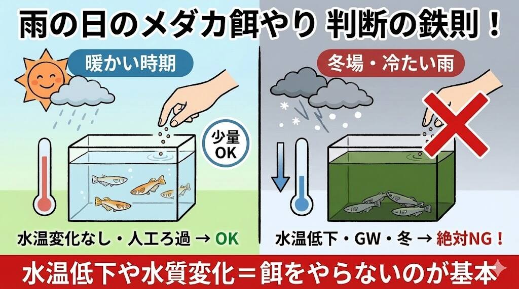 雨の日の餌やりはＮＧ？